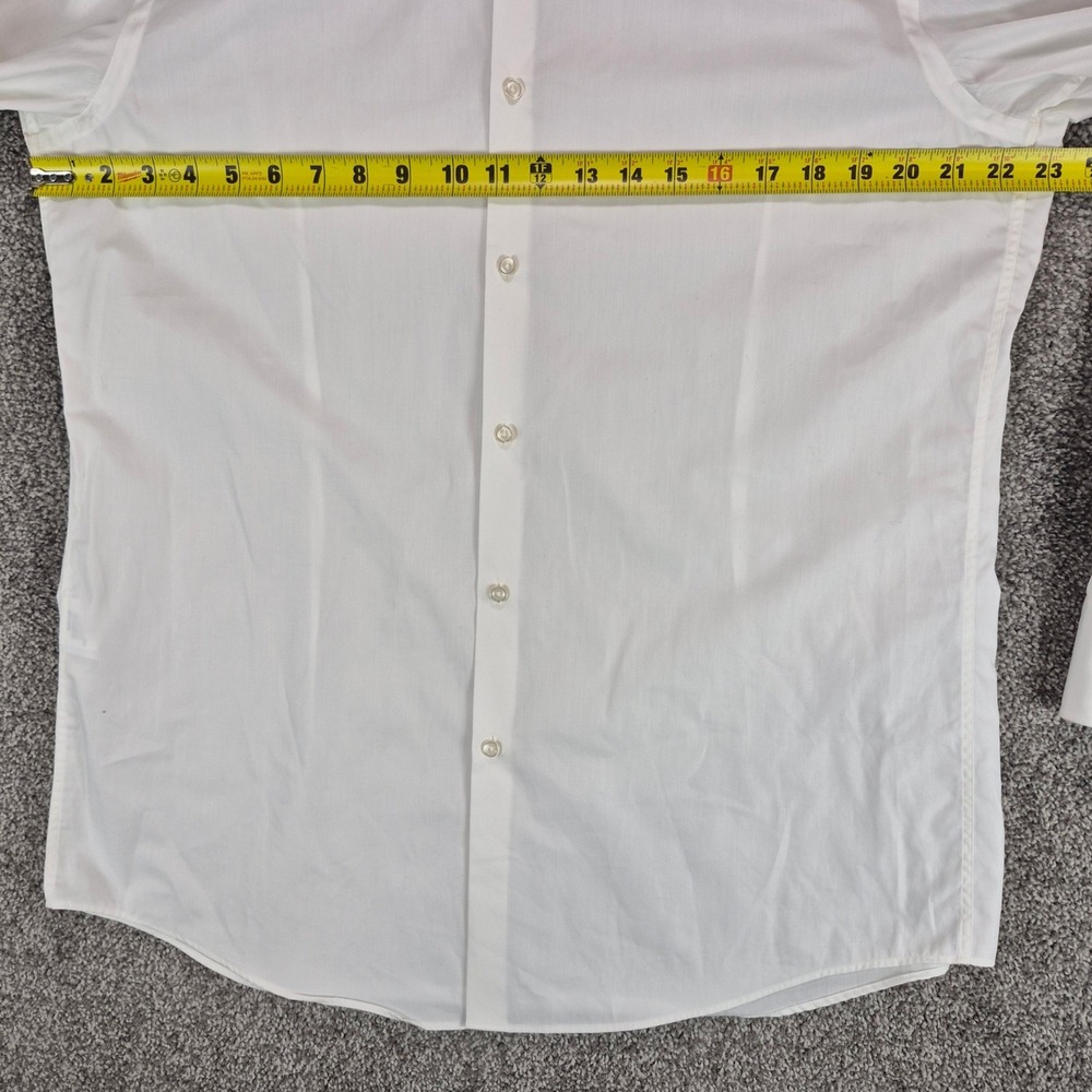 Hugo Boss Dress Shirt Mens 17 White Jenno Slim Fit Easy Iron - Picture 6 of 12